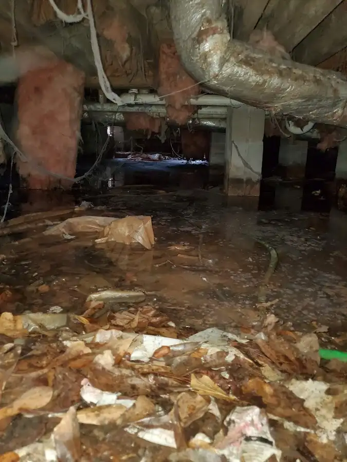 Crawl space flood assessment for Commercial Water Damage Restoration in Mexia